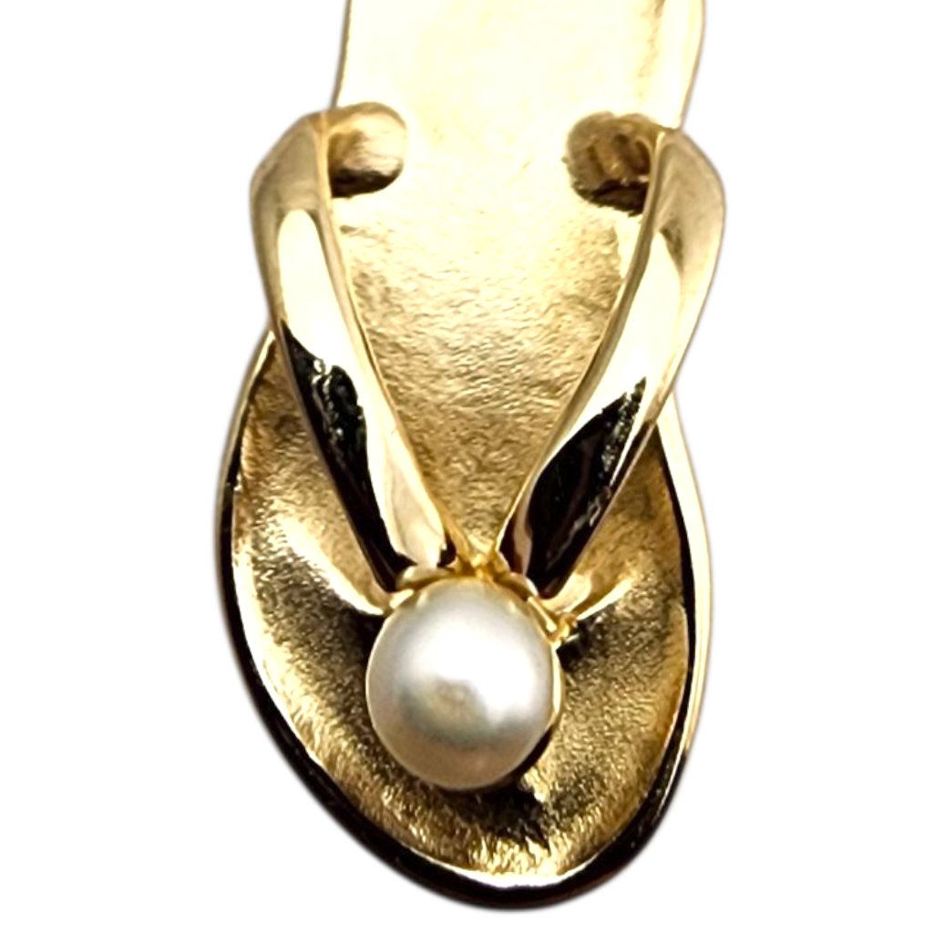 14 Karat Yellow Gold Pearl Flipflop Pendant #23685